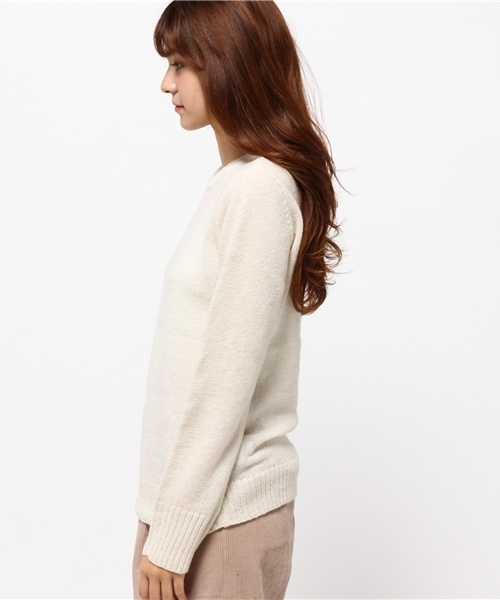 SEVENDAYS=SUNDAY（セブンデイズサンデイ）の「シェットランドウール　長袖クルーネックプルオーバー（ニット/セーター・レディース・ネイビー/オフホワイト/グレー/レッド・MEDIUM/LARGE）」の6枚目の写真