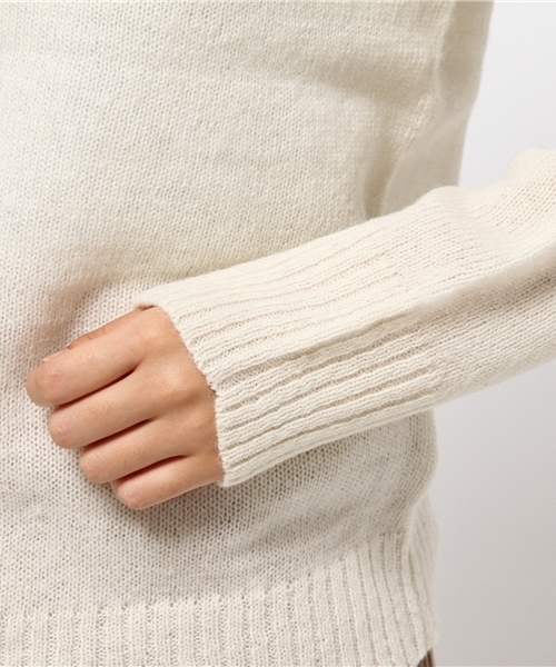 SEVENDAYS=SUNDAY（セブンデイズサンデイ）の「シェットランドウール　長袖クルーネックプルオーバー（ニット/セーター・レディース・ネイビー/オフホワイト/グレー/レッド・MEDIUM/LARGE）」の9枚目の写真