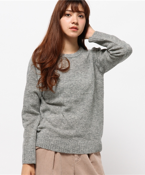 SEVENDAYS=SUNDAY（セブンデイズサンデイ）の「シェットランドウール　長袖クルーネックプルオーバー（ニット/セーター・レディース・ネイビー/オフホワイト/グレー/レッド・MEDIUM/LARGE）」の12枚目の写真