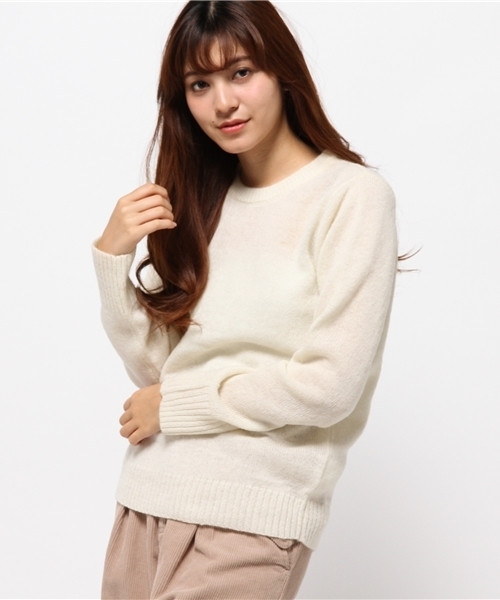 SEVENDAYS=SUNDAY（セブンデイズサンデイ）の「シェットランドウール　長袖クルーネックプルオーバー（ニット/セーター・レディース・ネイビー/オフホワイト/グレー/レッド・MEDIUM/LARGE）」の15枚目の写真