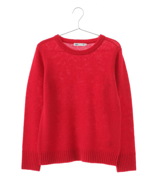 SEVENDAYS=SUNDAY（セブンデイズサンデイ）の「シェットランドウール　長袖クルーネックプルオーバー（ニット/セーター・レディース・ネイビー/オフホワイト/グレー/レッド・MEDIUM/LARGE）」の16枚目の写真