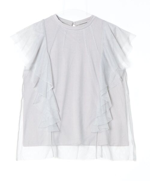 Per sist ence(パーシエンス)の「チュール×天竺フリル袖プルオーバー(Tシャツ/カットソー・レディース・ブラック/オフホワイト/グレー/チャコールグレー・FREE)」の14枚目の写真