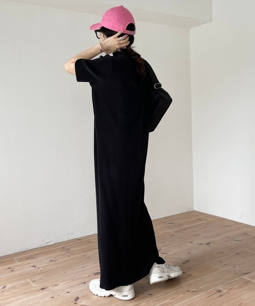 wee9s（ウィークス）の「【セルフカット可能】daily daily super stretch pleats one piece / デイリーデイリースーパーストレッチプリーツワンピース[半袖]（ワンピース・レディース・ブラック/アッシュグレー/ネイビー/ブルー/チェリーレッド・FREE/LONG）」の15枚目の写真