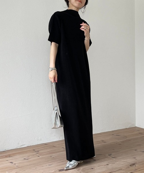 半袖 デイリー ワンピース ドレス daily daily super stretch pleats one piece / デイリー