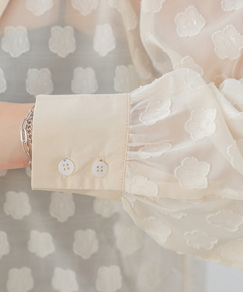 BANNER SELECT(バナーセレクト)の「シアージャガードバックカシュクールシャツ(シャツ/ブラウス・レディース・ブラック/アイボリー・M/L)」の7枚目の写真