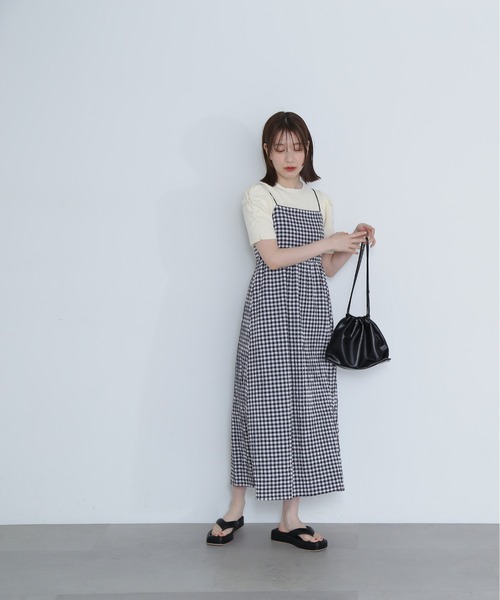 N.(N. Natural Beauty Basic)(エヌエヌナチュラルビューティーベーシック)の「◆パワーショルダーリブニット(ニット/セーター・レディース・スミクロ/イエロー/オフホワイト・MEDIUM)」の6枚目の写真