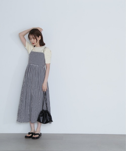 N.(N. Natural Beauty Basic)(エヌエヌナチュラルビューティーベーシック)の「◆パワーショルダーリブニット(ニット/セーター・レディース・スミクロ/イエロー/オフホワイト・MEDIUM)」の7枚目の写真
