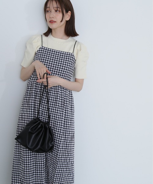 N.(N. Natural Beauty Basic)(エヌエヌナチュラルビューティーベーシック)の「◆パワーショルダーリブニット(ニット/セーター・レディース・スミクロ/イエロー/オフホワイト・MEDIUM)」の8枚目の写真