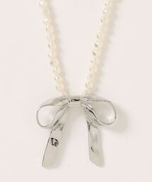 LOWRYS FARM | ヘンケイパール*リボンネックレス 123573(ネックレス)