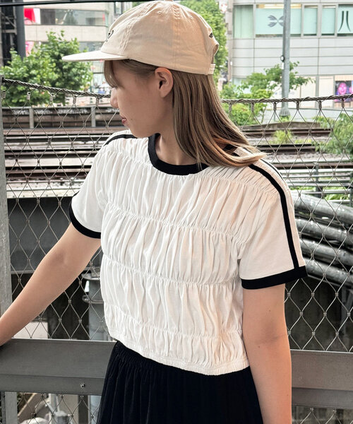 セール】シャーリングリンガーTシャツ（Tシャツ/カットソー