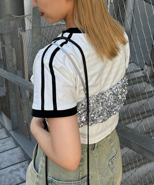 CIAOPANIC(チャオパニック)の「シャーリングリンガーTシャツ(Tシャツ/カットソー・レディース・ホワイト/イエロー/ネイビー・FREE)」の17枚目の写真