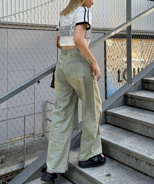 CIAOPANIC(チャオパニック)の「シャーリングリンガーTシャツ(Tシャツ/カットソー・レディース・ホワイト/イエロー/ネイビー・FREE)」の19枚目の写真