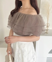 チュールオフショルトップス【ZOZOTOWN限定アイテム】