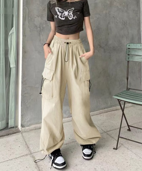 Miniministore(ミニミニストア)の「カーゴパンツ ジョガーパンツ レディース(カーゴパンツ・レディース・ダークグリーン/ブラック/ベージュ/ダークグレー/レッドパープル/ライトグレー/レッド/ピンク/キャメル/ラベンダー・FREE)」の5枚目の写真