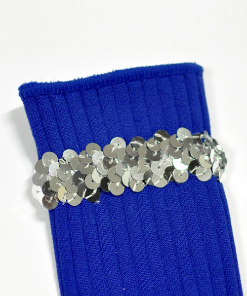 AVIE（アビィ）の「スパングルラインソックス（ソックス/靴下・レディース・ベージュ/ロイヤルブルー/ホワイト/ブラック・フリー）」の5枚目の写真