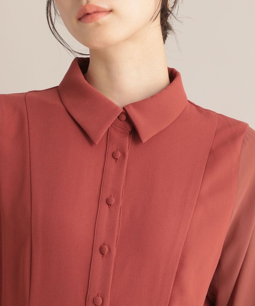 Andemiu（アンデミュウ）の「ソデシアーシャツワンピース7分袖131031（ワンピース・レディース・オレンジ/グリーン/アイボリー/ネイビー・FREE）」の20枚目の写真