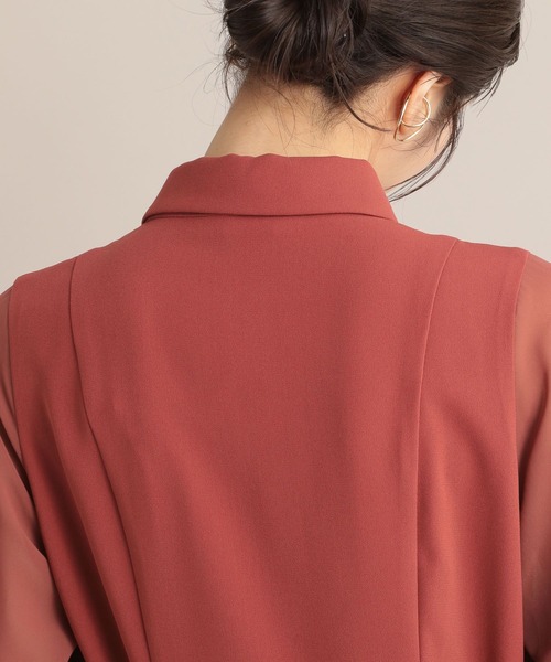 Andemiu（アンデミュウ）の「ソデシアーシャツワンピース7分袖131031（ワンピース・レディース・オレンジ/グリーン/アイボリー/ネイビー・FREE）」の16枚目の写真