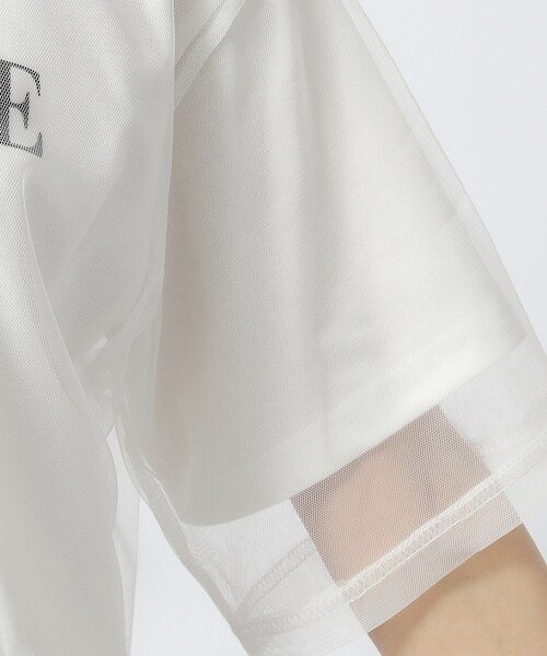 Cutie Blonde(キューティーブロンド)の「◆【洗える】一枚で旬コーデがつくれる チュールドッキングTシャツ(Tシャツ/カットソー・レディース・ブラック/ホワイト系/グレー・04/03/02)」の18枚目の写真