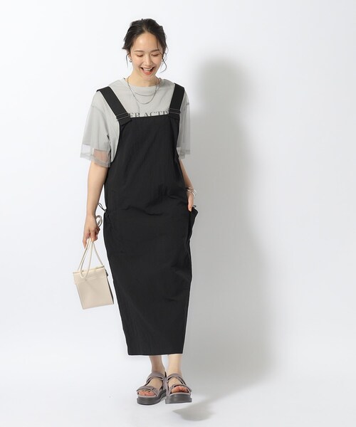 Cutie Blonde(キューティーブロンド)の「◆【洗える】一枚で旬コーデがつくれる チュールドッキングTシャツ(Tシャツ/カットソー・レディース・ブラック/ホワイト系/グレー・04/03/02)」の11枚目の写真