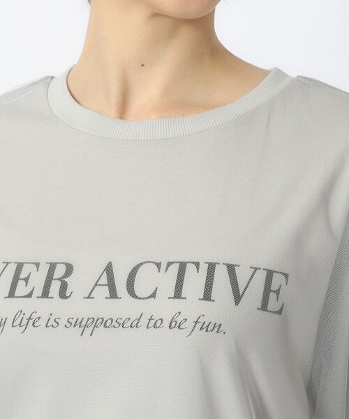 Cutie Blonde(キューティーブロンド)の「◆【洗える】一枚で旬コーデがつくれる チュールドッキングTシャツ(Tシャツ/カットソー・レディース・ブラック/ホワイト系/グレー・04/03/02)」の6枚目の写真