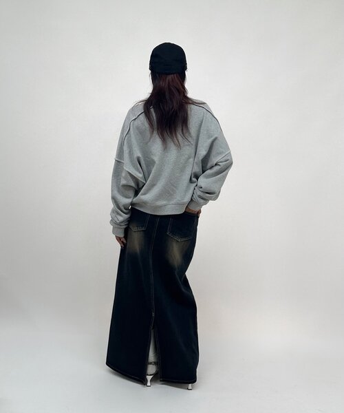 WHO'S WHO gallery(フーズフーギャラリー)の「【SLOPPY/スロッピー】リンキングクルースウェット(スウェット・レディース・チャコールグレー/ライトグレー/ネイビー/グレー・FREE)」の11枚目の写真