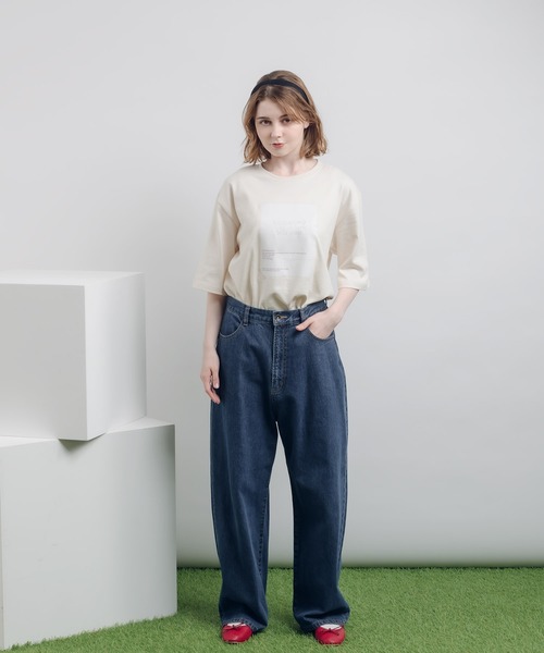MUHET(ミュエータ)の「テープ貼り付けTシャツ(Tシャツ/カットソー・レディース・ネイビー/アイボリー・MEDIUM/X-LARGE)」の16枚目の写真