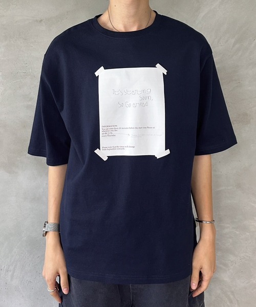 MUHET(ミュエータ)の「テープ貼り付けTシャツ(Tシャツ/カットソー・レディース・ネイビー/アイボリー・MEDIUM/X-LARGE)」の7枚目の写真