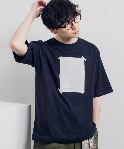 MUHET(ミュエータ)の「テープ貼り付けTシャツ(Tシャツ/カットソー・レディース・ネイビー/アイボリー・MEDIUM/X-LARGE)」の9枚目の写真