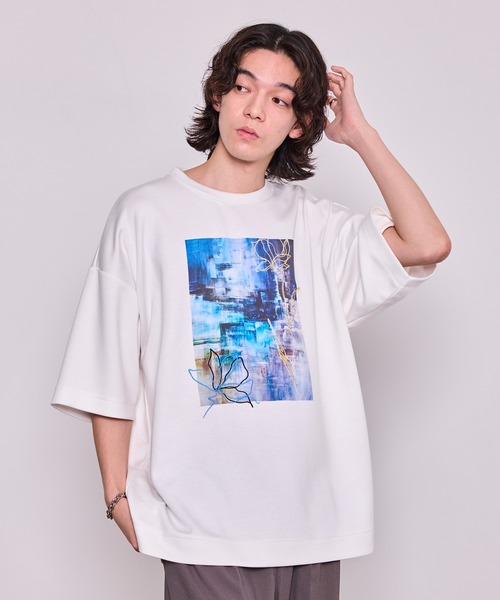 JUNRED（ジュンレッド）の「エンブロイダリープリントTシャツ（Tシャツ/カットソー・メンズ・ブラック/ホワイト・S/M/L）」の5枚目の写真