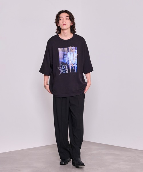 JUNRED（ジュンレッド）の「エンブロイダリープリントTシャツ（Tシャツ/カットソー・メンズ・ブラック/ホワイト・S/M/L）」の8枚目の写真