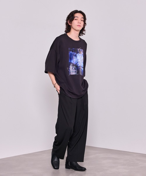 JUNRED（ジュンレッド）の「エンブロイダリープリントTシャツ（Tシャツ/カットソー・メンズ・ブラック/ホワイト・S/M/L）」の9枚目の写真