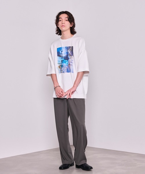 JUNRED（ジュンレッド）の「エンブロイダリープリントTシャツ（Tシャツ/カットソー・メンズ・ブラック/ホワイト・S/M/L）」の10枚目の写真