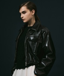 NOISE MAKER（ノイズメーカー）の「オーバーサイズショートフェイクレザーブルゾン【Made in Japan】（ブルゾン）」