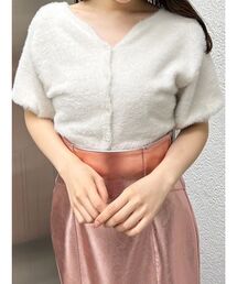 MERCURYDUO | 2WAYキーネックミニシャギーコンパクトカーディガン(カーディガン/ボレロ)