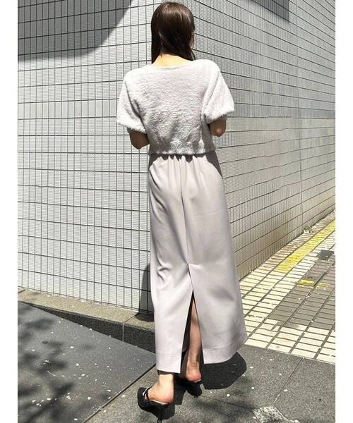 MERCURYDUO(マーキュリーデュオ)の「2WAYキーネックミニシャギーコンパクトカーディガン(カーディガン/ボレロ・レディース・アイボリー/ピンク/レッド/ダークブラウン/ラベンダー・FREE)」の8枚目の写真