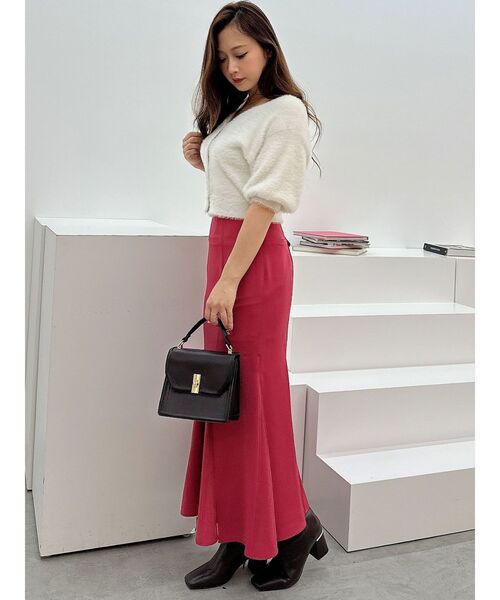 MERCURYDUO(マーキュリーデュオ)の「2WAYキーネックミニシャギーコンパクトカーディガン(カーディガン/ボレロ・レディース・アイボリー/ピンク/レッド/ダークブラウン/ラベンダー・FREE)」の22枚目の写真