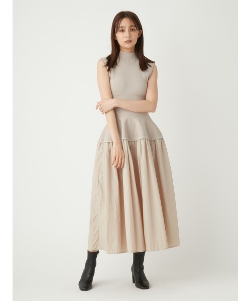 FRAY I.D フレイアイディー タフタコンビニットワンピース タフタコンビ ニットワンピース（ワンピース）｜FRAY I.D（フレイ