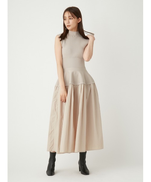 FRAY I.D フレイアイディー タフタコンビニットワンピース タフタコンビ ニットワンピース（ワンピース）｜FRAY I.D（フレイ