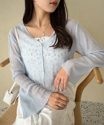 one after another NICE CLAUP | ハートボタンシアーカーディガン(カーディガン/ボレロ)