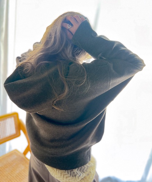 セール】大人のキレイ見え。裏毛風ダブルジャガード オーバーサイズ