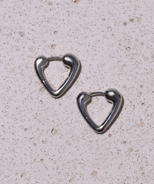 LHME “Moment”ハートフープピアス/サージカルステンレス316L（金属アレルギー対応）（ピアス（両耳用））｜LHME（エルエイチエムイー）