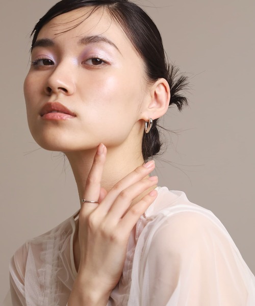 LHME “Moment”ハートフープピアス/サージカルステンレス316L（金属アレルギー対応）（ピアス（両耳用））｜LHME（エルエイチエムイー）