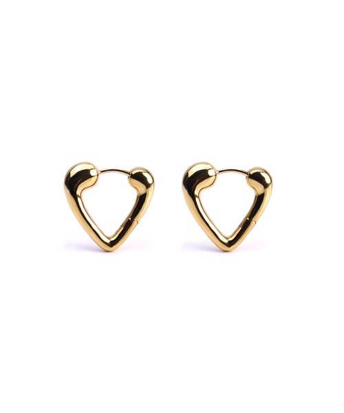 LHME “Moment”ハートフープピアス/サージカルステンレス316L（金属アレルギー対応）（ピアス（両耳用））｜LHME（エルエイチエムイー）