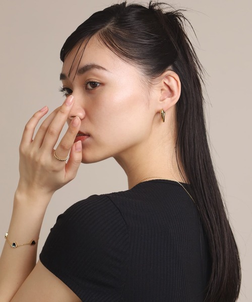 LHME “Moment”ハートフープピアス/サージカルステンレス316L（金属アレルギー対応）（ピアス（両耳用））｜LHME（エルエイチエムイー）