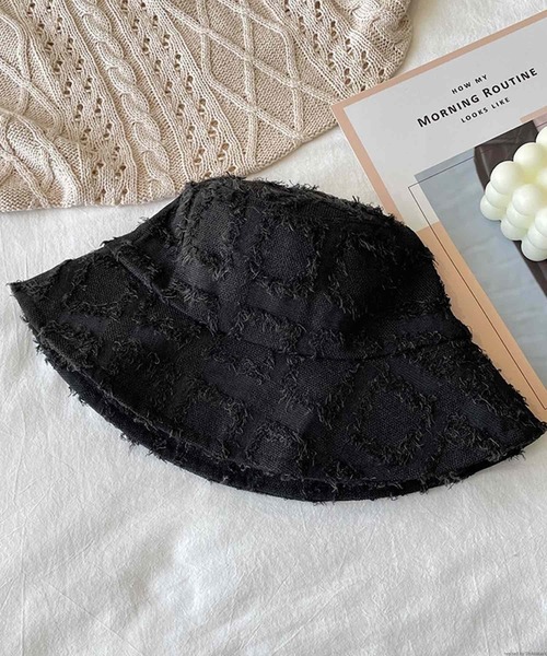 tone(トーン)の「pur chouchou/フリンジ デザイン バケットハット P4316(ハット・レディース・その他1/アイボリー/ブラック・FREE)」の3枚目の写真