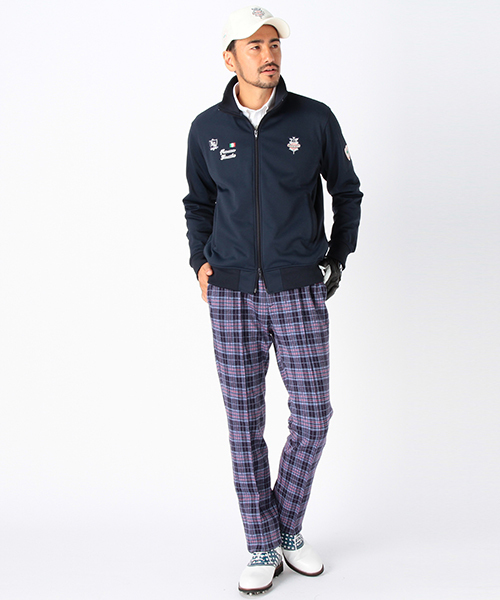 メンズ BEAMS GOLF ビームスゴルフ ウールストレッチパンツ ロゴ