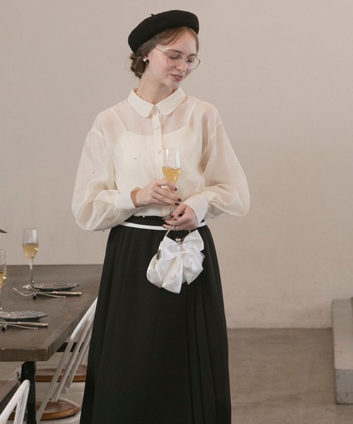 【ルネ】お袖おリボン♡パフスリーブ♡ブラウス 楽天市場】【OUTLET！クーポンで2,192円】 ブラウス 長袖