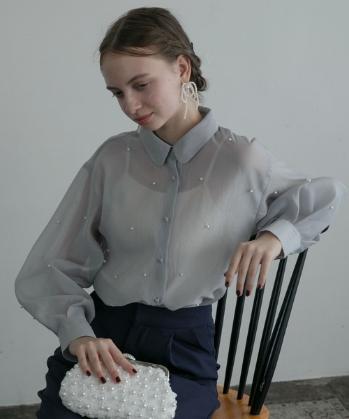 ÉPINE PARIS Pearl blouse summer ver（3color） | é