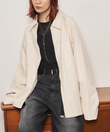 Auntie Rosa Holiday | フェイクレザーオーバーサイズブルゾン(ブルゾン)