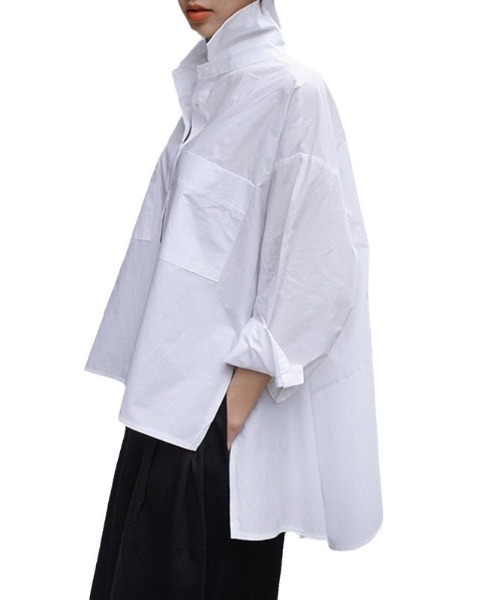 B'day（ビーデイ）の「【 B'day / ビーデー 】アシンメトリー イレギュラーシャツ（シャツ/ブラウス・レディース・ホワイト・X-LARGE/LARGE/MEDIUM/SMALL）」の3枚目の写真